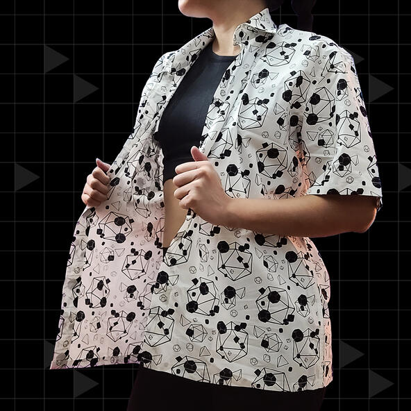 White Dice All Over Pattern Shirt White Dice All Over Pattern Shirt